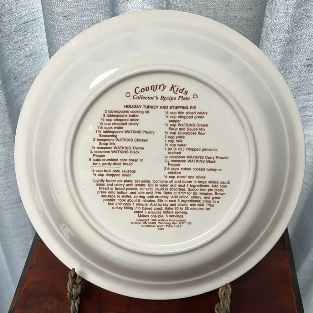 Watkins Country Kids Recipe Pie Plate 5 of 5 